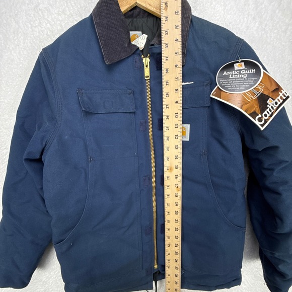 Carhartt Arctic Jacket‎ Nylon Quilt Lined Mens Small C03 NVY Navy Blue - Picture 9 of 15